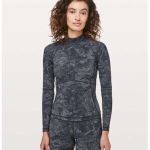 NWOT Lululemon Beach Break Rashguard Washed Marble Titanium Deep Coal Sz 4